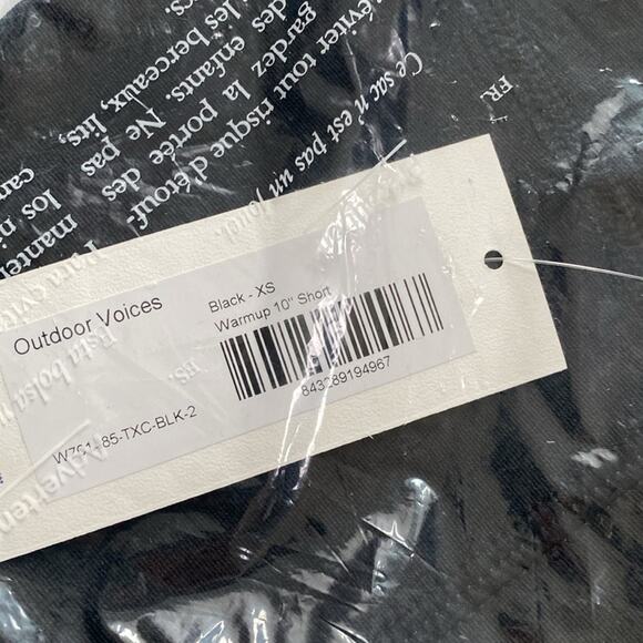 Outdoor Voices Warmup 10" Short Black Size XS - Picture 3 of 5